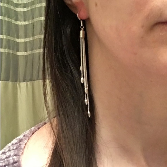 100% Sterling Silver Tassel Earrings - Picture 5 of 6